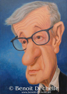 Woody Allen (caricature) – Acrylique sur toile – 65 x 46 cm