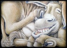 Âne coincé - Acrylique sur toile - 65 x 92 cm